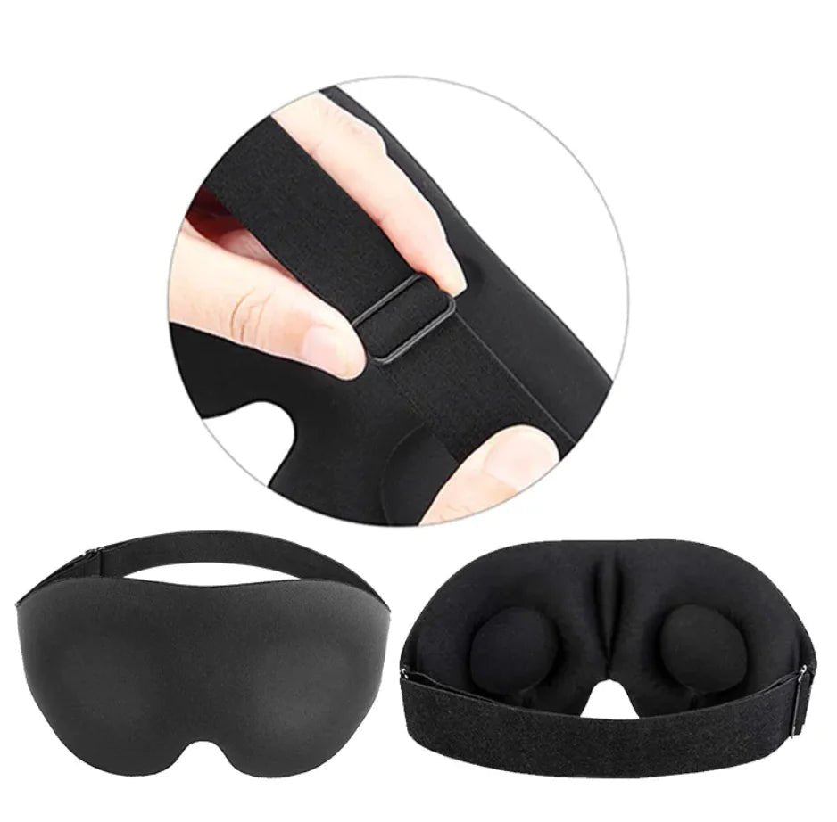 3D Black Sleep Mask - Comfy Simplicity