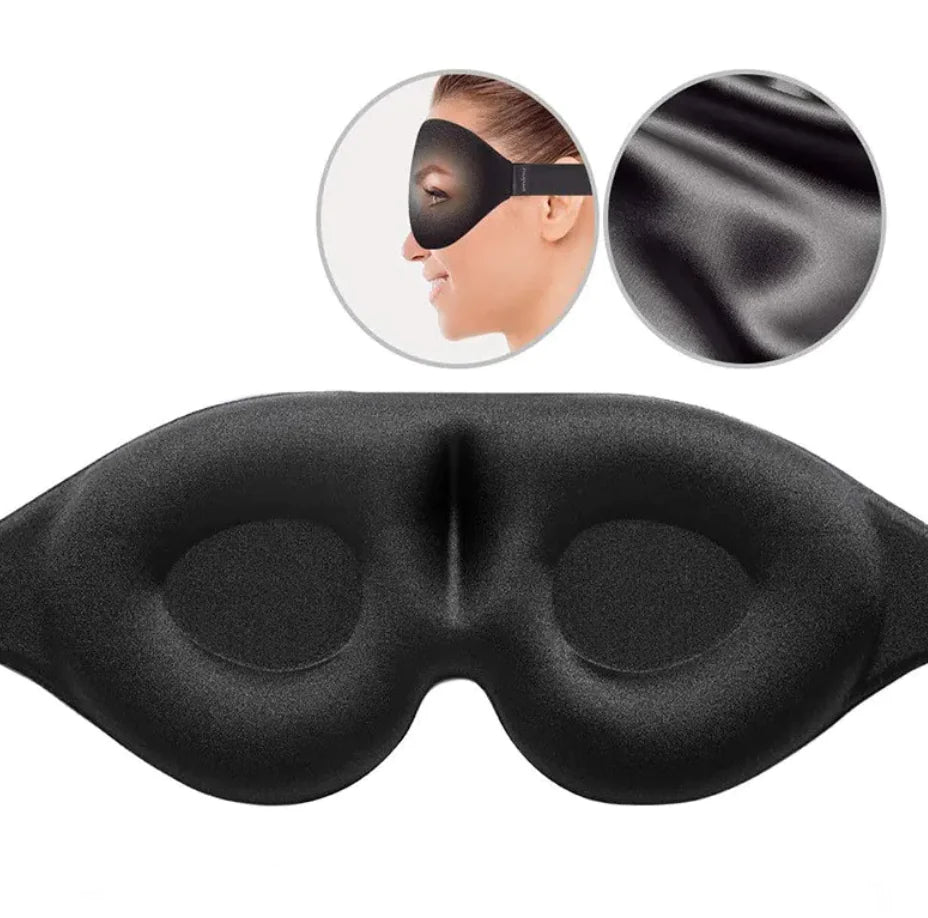 3D Black Sleep Mask - Comfy Simplicity
