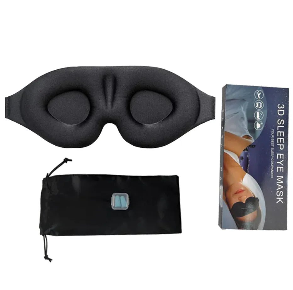3D Black Sleep Mask - Comfy Simplicity
