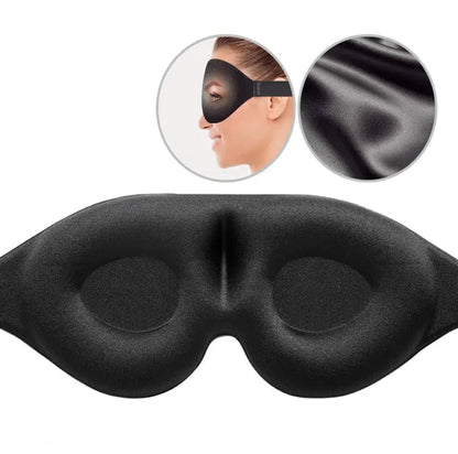 3D Black Sleep Mask - Comfy Simplicity