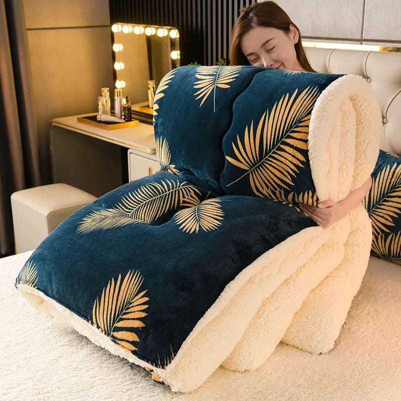 New Super Thick Winter Warm Blanket for Bed Artificial Lamb Cashmere W ...